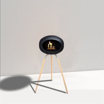 Chimenea de acero inoxidable de pedestal moderno