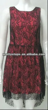 PRETTY STEPS layered dress with lace cover