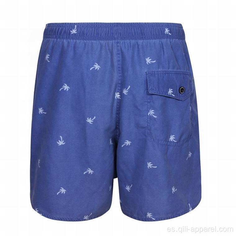 Traje de baño azul oscuro Hombres Pantalones cortos de natación impermeables de entrenamiento