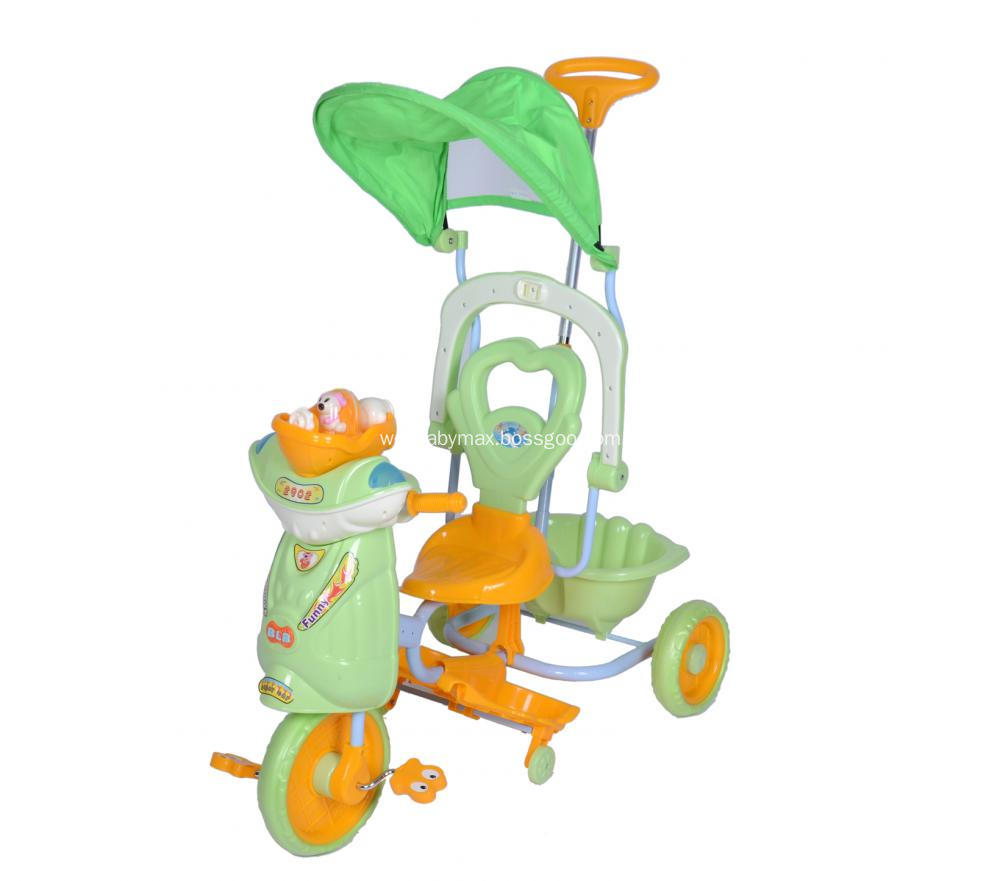 Economic Plastic Children Tricycle with Sunshade