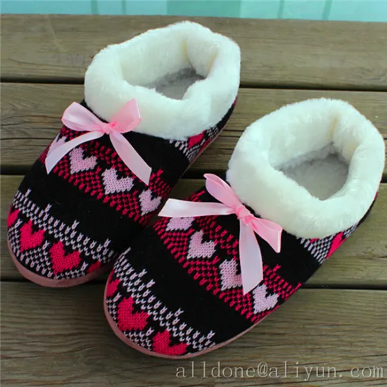 Ladies Women′s Knit Slippers Indoor Slippers Footwear Shoes