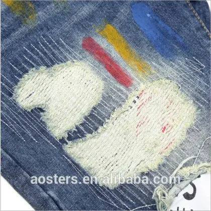 Small straight stock jeans custom embroidery men jeans negotiate price