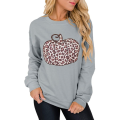 Women's Halloween Leopard Print Pumpkin Sweatshirts