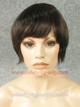 Brown Highlight 100% human hair ombre wig in newest fashion