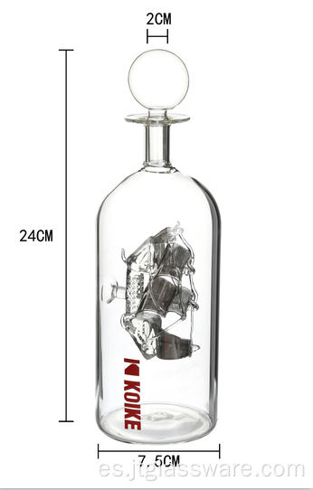 Botella de vino de vidrio de diseño personalizado