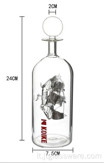 Bottiglia di vino in vetro dal design personalizzato