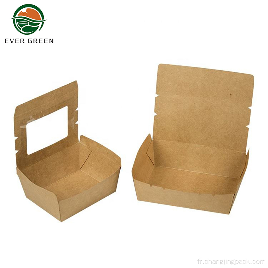 Boîte d'emballage alimentaire en papier kraft en compostage écologique