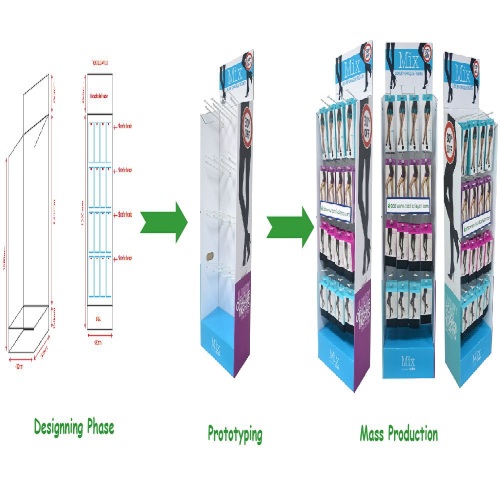 Hot Sale kartonnen mop display standaard voor retail