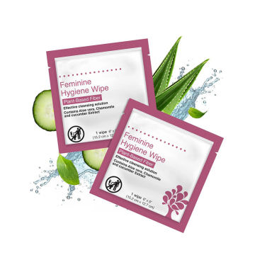 Customized single piece women's intimate hygiene cleaning wet wipes