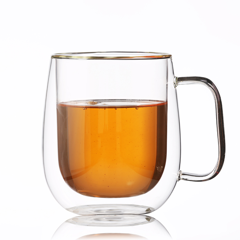 ชาร้อนและเย็น Latte เครื่องดื่ม Cappuccino Double Walled Insulated Glass Coffee Mug