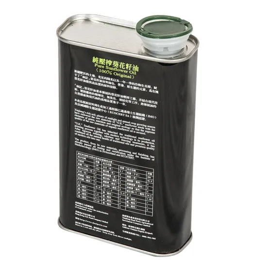 Olive Oil Canister Metal Tin Cans with Plastic Cap