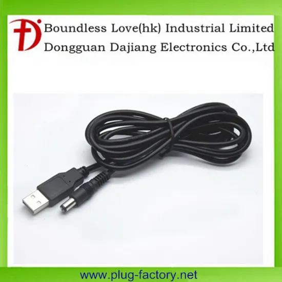 USB 2.0 A to 5.5mm Barrel Connector DC Power jack Cable