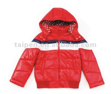 Fashion Design Kids Girls Winter Coat Red Windproof Down Jacket
