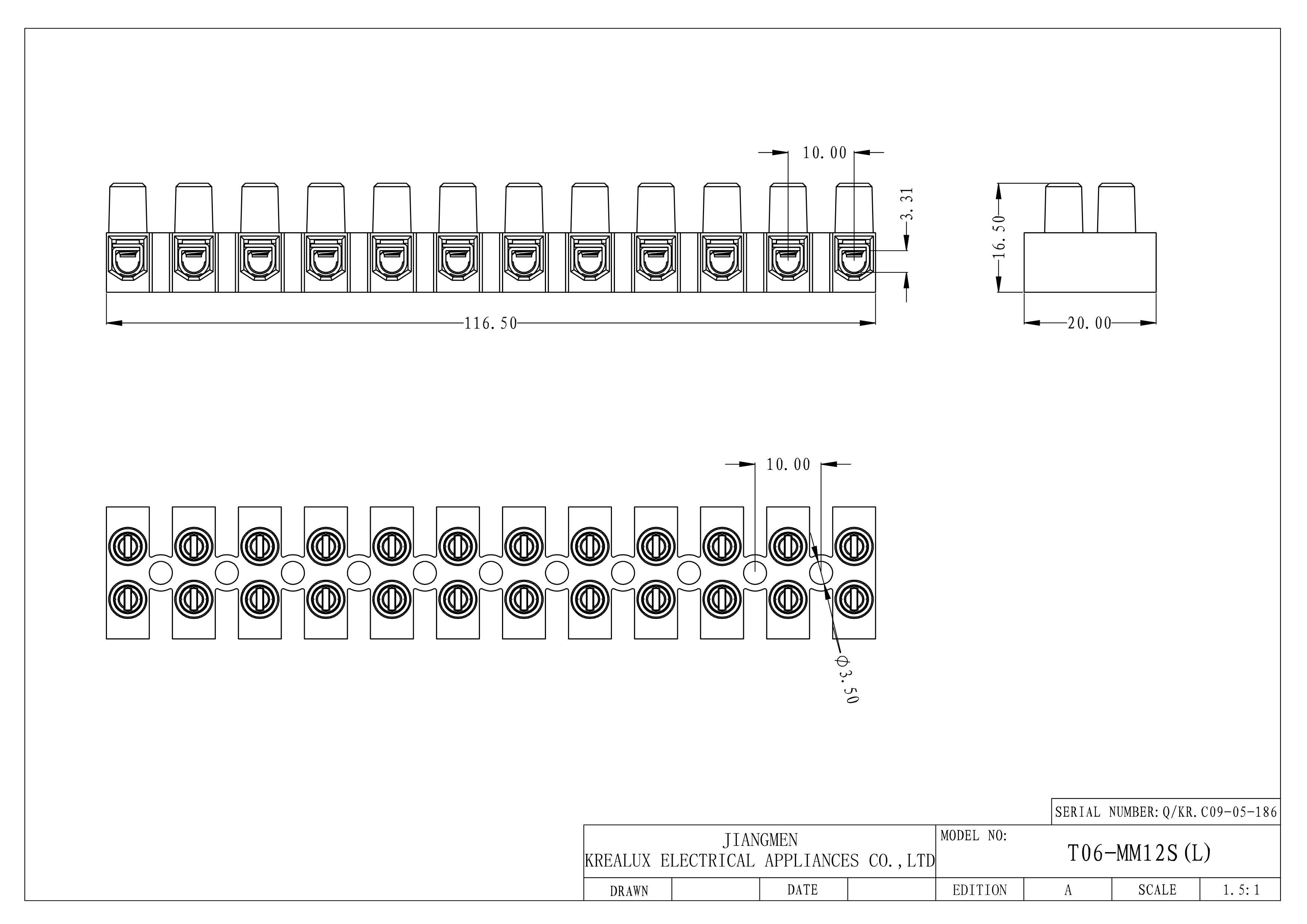 UL Certification Screw Fix Terminal Blocks