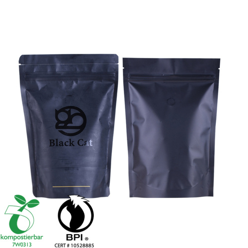 Confezione di caffè biodegradabile da 250g con cerniera e valvola