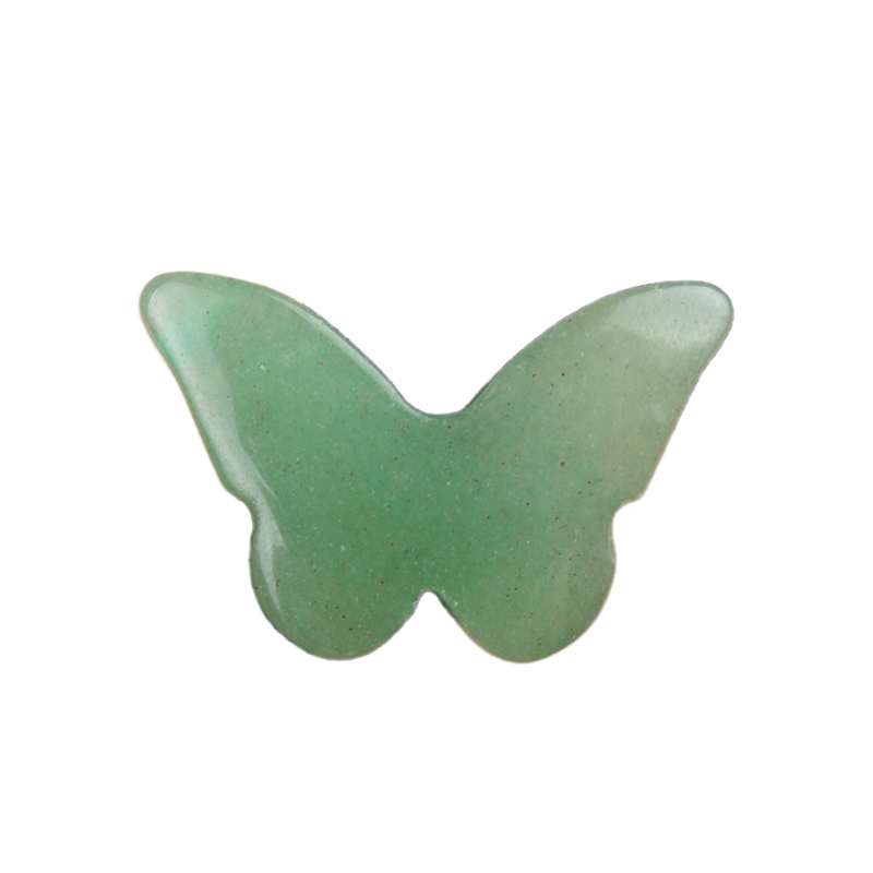 Gemstone 20x30mm Butterfly Pendiente plana de piedra natural Cristal de cristal Colgante de amuleto para joyas de bricolaje que hace la decoración del hogar