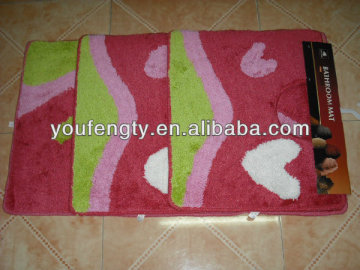 washable bath rug set