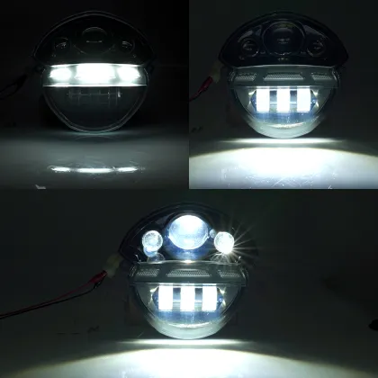 YongJin High Power Black Motorcycle Headlight with DRL for Ducati Monsters