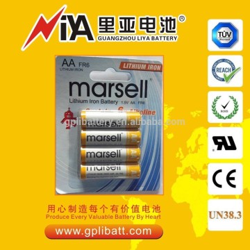 High quality 1.5V 2900mAh LR06 AA lithium battery