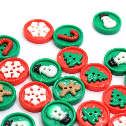 100 stks Mix Ontwerp Hars Kerst Knoppen 2 Gat Naaien Knop Kid&#39;s Scrapbooking DIY Craft Bruiloft Decoratie Kerst Stijl