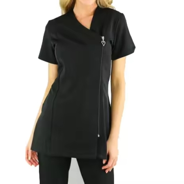 Aangepaste logo stretchy tuniek voor ziekenhuis, salon en spa - slank fit scrub top voor vrouwen