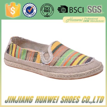 Hot Selling Flat Casual Espadrille Shoes For Ladies In Jute Sole Rubber Sole