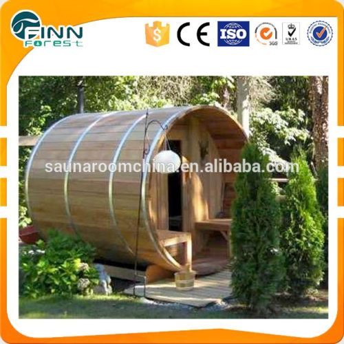 2016 China GuangDong hot sale customized 2-4 person barrel sauna room red cedar sauna room wood outdoor sauna room