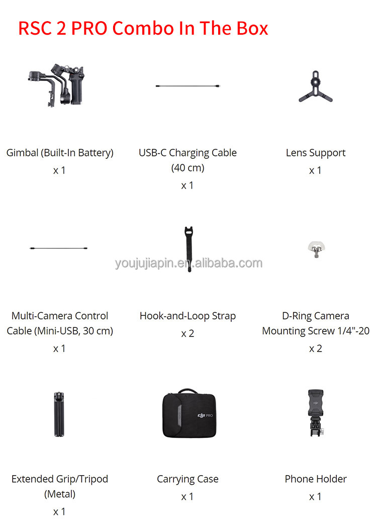 New Dji Rsc 2 Pro Combo: Advanced Foldable Gimbal With Built-in Oled ...