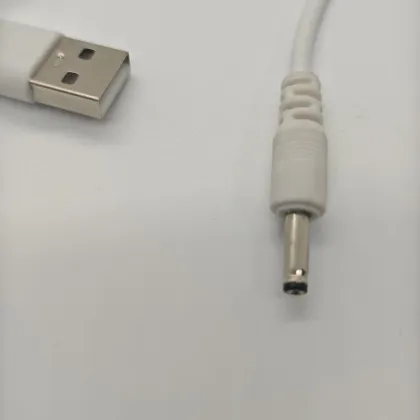 White USB-to-DC Power Cord Compatible with LED Lights & Mini Routers