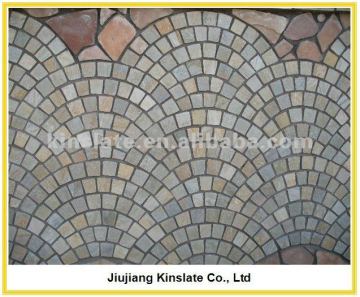 Yellow Quartzite Paving Stone Flagstone Mats Fan Mosaic