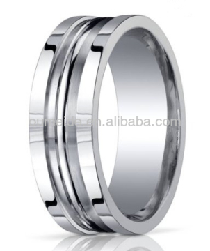 10mm Men's Titanium Wedding Ring With Grooves - TWR353