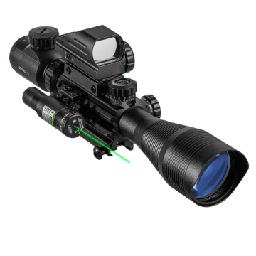 4-12x50 Factory Sales Combo: Long Range Scope with Green Laser and Holographic Red/Green Dot Sight