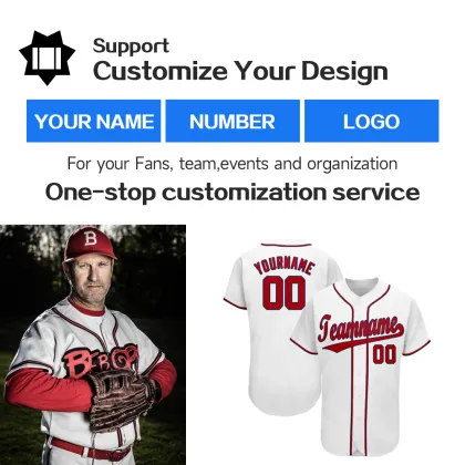 Customized Sweat-Absorbing Embroidery Baseball Jersey for Factories