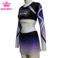 စိတ်ကြိုက်အပြည့်အဝဆိုးဆေး Sublimated Ombre Cheerleader ဝတ်စုံ