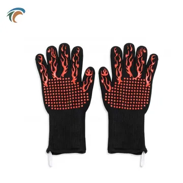 Heat Resistant Gloves Fireproof Custom Heat Resistant Oven Gloves Red