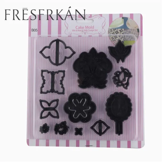 OEM DIY 3D Artistic Flower Shape Pastry Decoration Bake Tool - Colorful Plastic Cookie Cutter Set