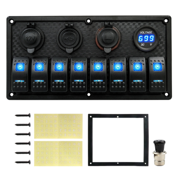 Genuine Marine 8 Gang DC Vehicle Boat Switch Panel