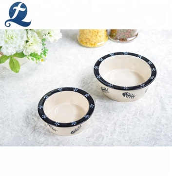 Dog Slow Food Feeder Decal Ceramic Pet Bowl