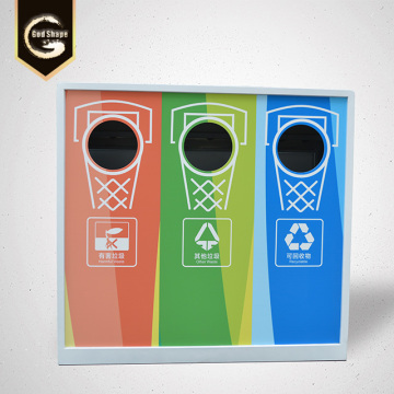 3 Compartments Recycling Waste Bin Garbage Can