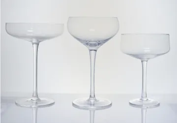 transparent champagne coupe glass set