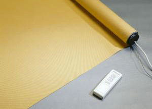 Yellow Electric Roller Blind , 1.5m Motorised Exterior Blind