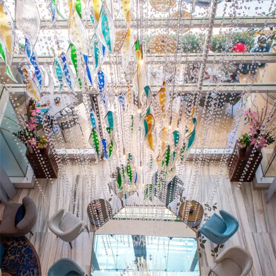 Modern Multicolor Large Custom Shopping Mall Chandelier