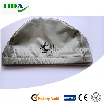 Adult silicone PU swimming cap,white swimming cap