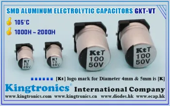 Kt Kingtroncis GKT-VT 105°C 1000H-2000H Standard SMD Aluminum Electrolytic Capacitors
