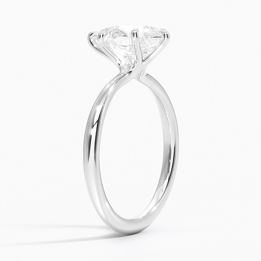 Macro close up ng oval cut lab grown diamond facet at secure prong setting structure ng Floral Jewelry