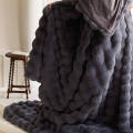 Luxury Warm Bubbly Rabbit Fur Blanket para el invierno