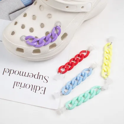 Hole DIY Accessories: Fashion Color Acrylic Chain Decorations for Shoes
