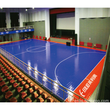 Modular interlock flat tiles for futsal court