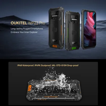 Oukitel WP23 Pro: 8GB+128GB, IP68/IP69K, 6.52 inch Unisoc T606, NFC, 4G Smartphone