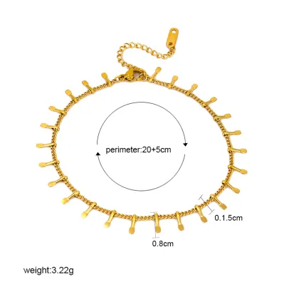 18K Gold-Plated Waterproof Women's Fashion Anklet - Never Fade Stainless Steel Party Anklet